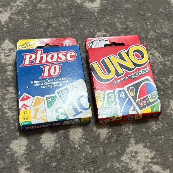 New Uno card game and used Phase 10 card game - Picture 1 of 2